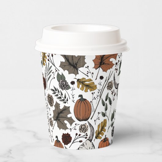 Erntedank Kuh Skull Fall Ernte Pappbecher (Rechts)