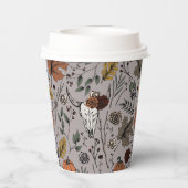 Erntedank Kuh Skull Fall Ernte Pappbecher (Rückseite)