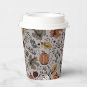 Erntedank Kuh Skull Fall Ernte Pappbecher (Rechts)