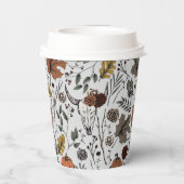 Erntedank Kuh Skull Fall Ernte Pappbecher (Rückseite)