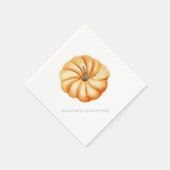 Erntedank Kürbis Aquarellblau und Orange Serviette (Ecke)