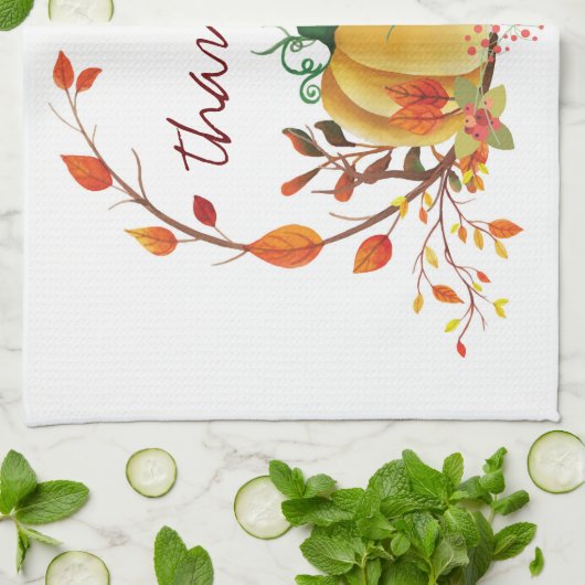 Erntedank Kürbis dankbar Design Geschirrtuch (Gefaltet)