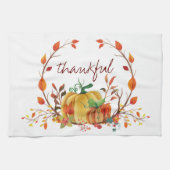 Erntedank Kürbis dankbar Design Geschirrtuch (Horizontal)