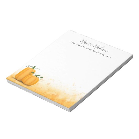 Erntedank-Kürbis für die Herbsternte personalisier Notizblock (Rotiert)