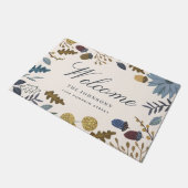 Erntedank Kürbis Herbstpferd Fußmatte (Schrägansicht)