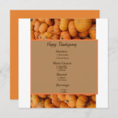 Erntedank Kürbis Menükarte (Vorne/Hinten)