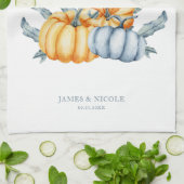 Erntedank Kürbis Personalisierte Wasserfarbe Geschirrtuch (Gefaltet)