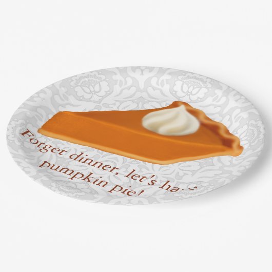 Erntedank-Kürbis-Torten-Papier-Teller Pappteller (Schrägansicht)