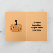 Erntedank Kürbis und whimsical Fall Blume Einladung (Innenseite)