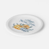 Erntedank Kürbis Wasserfarbe Pappteller (Schrägansicht)