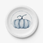 Erntedank Kürbis Wasserfarbe personalisiert Pappteller (Vorderseite)