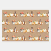 Erntedank Kürbisse Äpfel Geschenkpapier Set (Vorderseite)