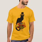 Erntedank Le Chat Noir mit der Türkei T-Shirt (Vorderseite)