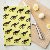 Erntedank Le Chat Noir mit Pumpkins Geschirrtuch (Viertel Falte)