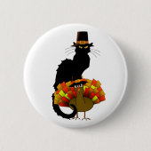 Erntedank Le Chat Noir mit türkischer Pilgrim Button (Vorderseite)