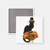 Erntedank Le Chat Noir mit türkischer Pilgrim Magnet (Vorderseite/Rückseite)