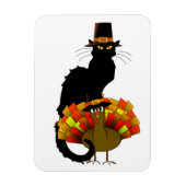 Erntedank Le Chat Noir mit türkischer Pilgrim Magnet (Vertikal)