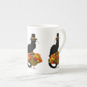 Erntedank Le Chat Noir mit türkischer Pilgrim Porzellantasse (Vorderseite Rechts)