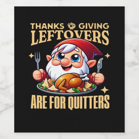 Erntedank-Leeftovers sind für Quitters Classic Cr Weinetikett (Einzelnes Label)