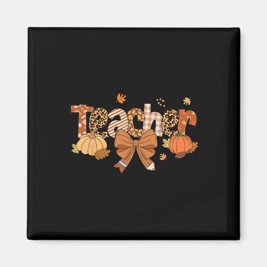 Erntedank Leopard Fall Pumpkin Herbst T Magnet (Vorne)