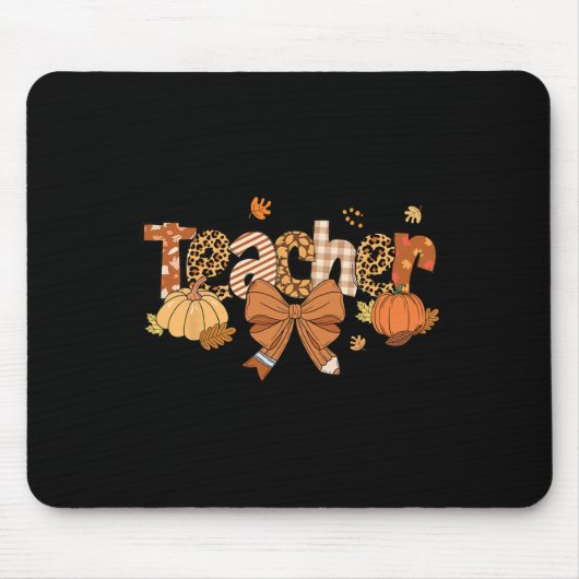 Erntedank Leopard Fall Pumpkin Herbst T Mousepad (Vorne)