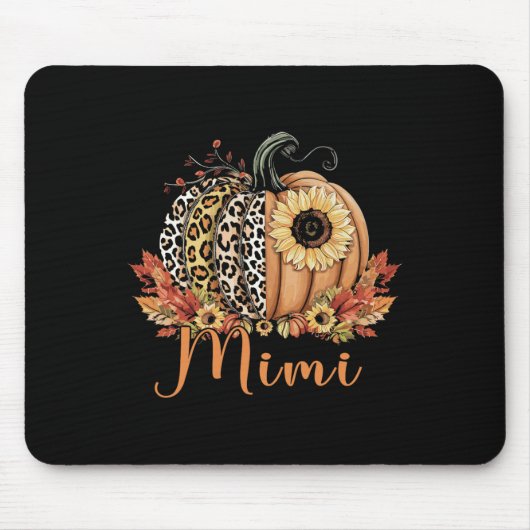 Erntedank Leopard Pumpkin und Sonnenblumen Mimi Mousepad (Vorne)