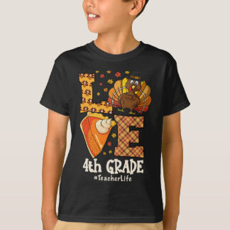 Erntedank Liebe 4. Klasse Lehrer Truthahn Herbst T-Shirt
