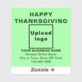 Erntedank Light Green Square Vinyl Aufkleber (Blatt)