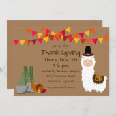 Erntedank Llama Party Einladung (Vorne/Hinten)