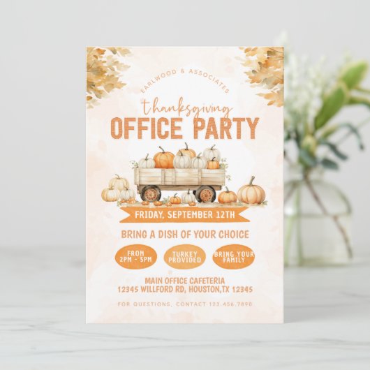 Erntedank Lunch Office-Party Einladung (Stehend Vorderseite)