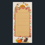 Erntedank Magnetic Notepad Magnetischer Notizblock<br><div class="desc">Ein lustiges,  saisonales Notizblock,  das perfekt zum Erstellen von Listen für die Erntedank-Saison geeignet ist!</div>