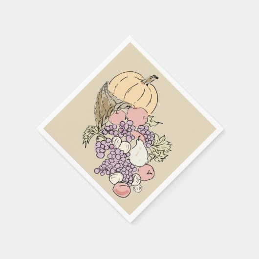 Erntedank-Malerei im Herbst Serviette (Ecke)