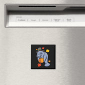 Erntedank Manatee Pilgrim Fall Pumpkin Dugong Magnet (In Situ (Geschirrspüler))