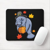 Erntedank Manatee Pilgrim Fall Pumpkin Dugong Mousepad (Mit Mouse)