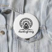Erntedank Mandala Turkey Boho Folk Art Button (Beispiel)