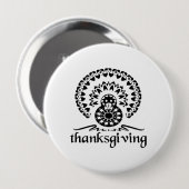 Erntedank Mandala Turkey Boho Folk Art Button (Vorne & Hinten)