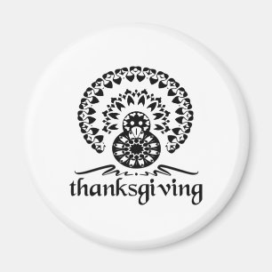 Erntedank Mandala Turkey Boho Folk Art Magnet