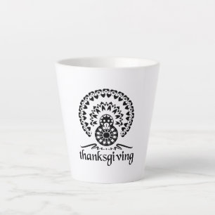 Erntedank Mandala Turkey Boho Folk Art Milchtasse