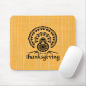 Erntedank Mandala Turkey Boho Folk Art Mousepad (Mit Mouse)