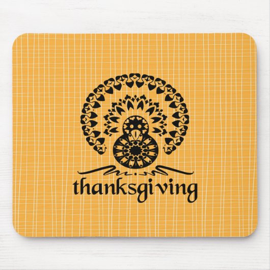Erntedank Mandala Turkey Boho Folk Art Mousepad (Vorne)