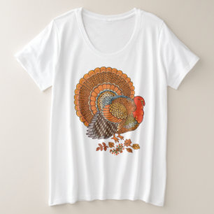 Erntedank männliche Türkei Schwanz Herbstfarben ge Große Größe T-Shirt