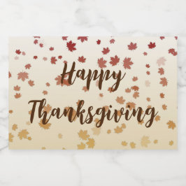 Erntedank Maple-Blätter Alkoholflaschenetikett