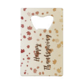 Erntedank Maple-Blätter Geldbeutel Flaschenöffner (Rückseite)