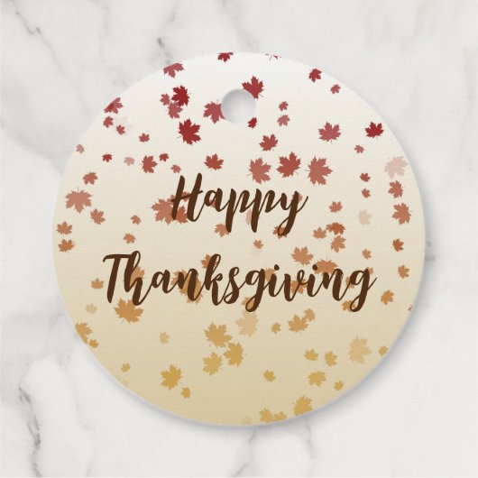 Erntedank Maple-Blätter Geschenkanhänger (Rückseite)