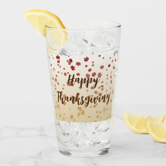 Erntedank Maple-Blätter Glas (Vorderseite Ice)