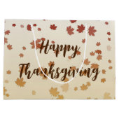 Erntedank Maple-Blätter Große Geschenktüte (Rückseite)