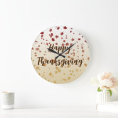 Erntedank Maple-Blätter Große Wanduhr (Zuhause)