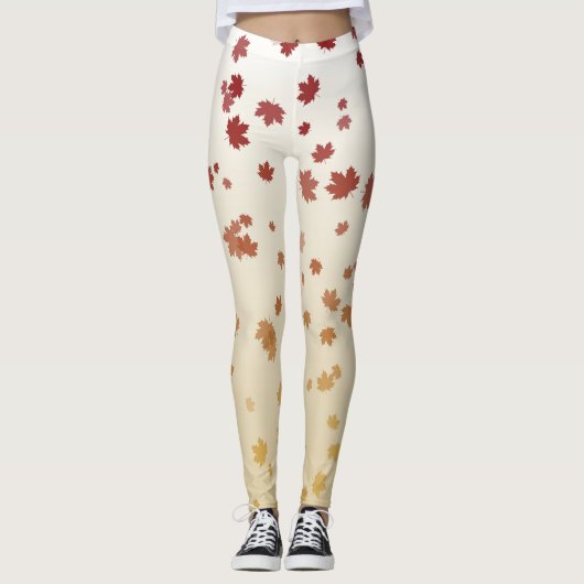 Erntedank Maple-Blätter Leggings (Vorderseite)