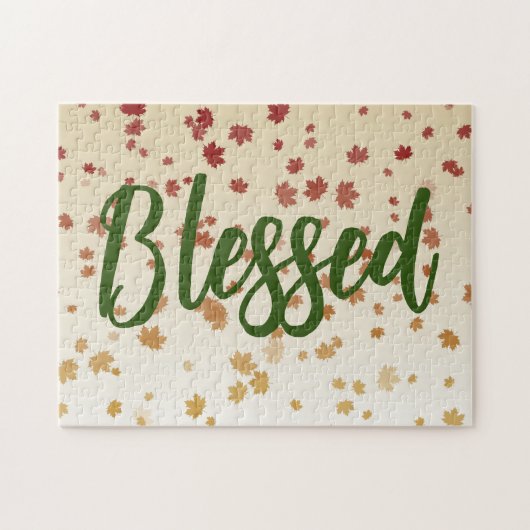 Erntedank Maple-Blätter Puzzle (Horizontal)