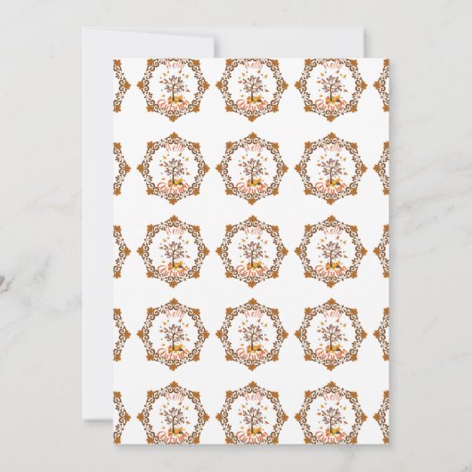 Erntedank Maple Blätter rahmen Herbsteinladung Einladung (Rückseite)